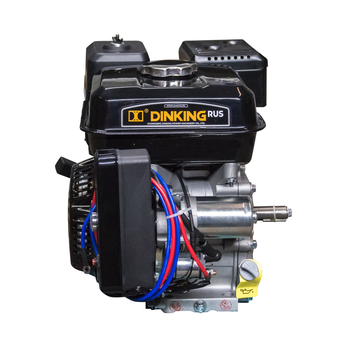 Двигатель Dinking DK168FE-1-C (0,8А) (6,5лс, 20мм вал, электростартер, датчик масла, катушка 0,8А)
